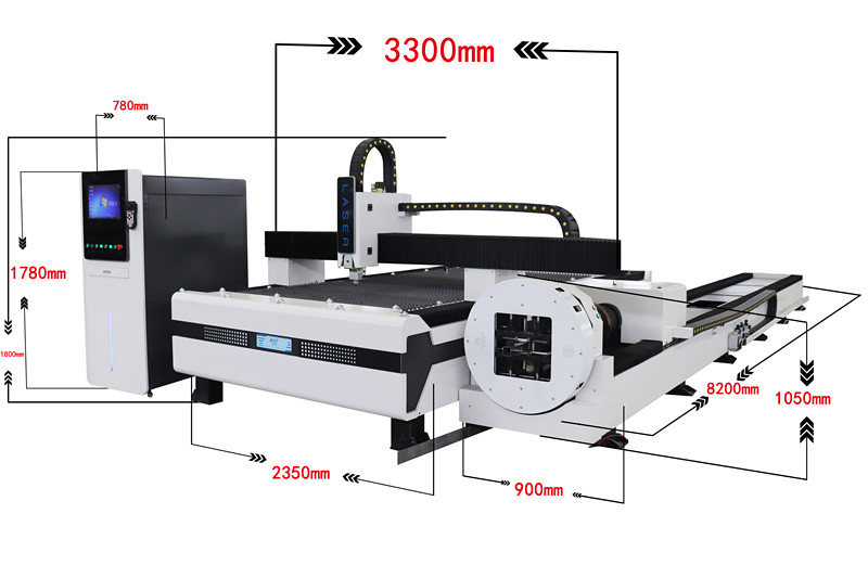 Rotacijski Cnc laserski rezač cijevi za metalne cijevi 2000w mašina za lasersko rezanje vlakana